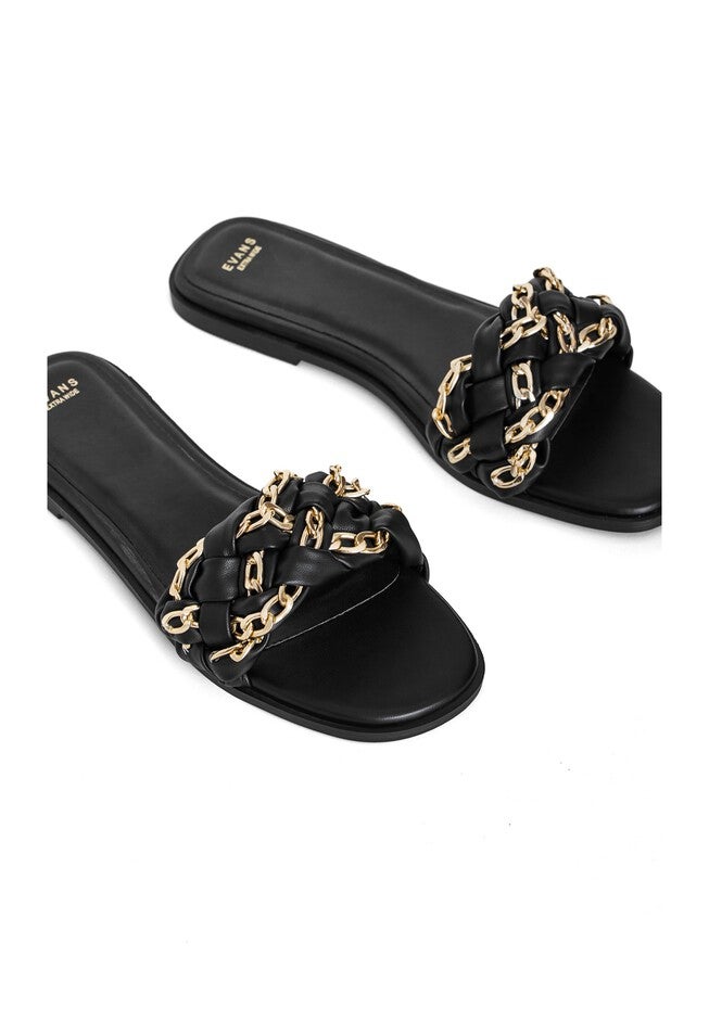 Chain Kitty Sandal, BLACK, alternate image number 2