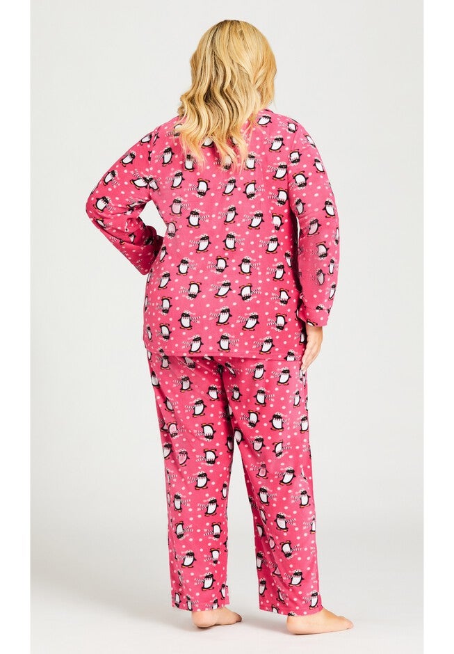 Penguin Button Fleece Sleep Top, PENGUIN PRINT, alternate image number 3