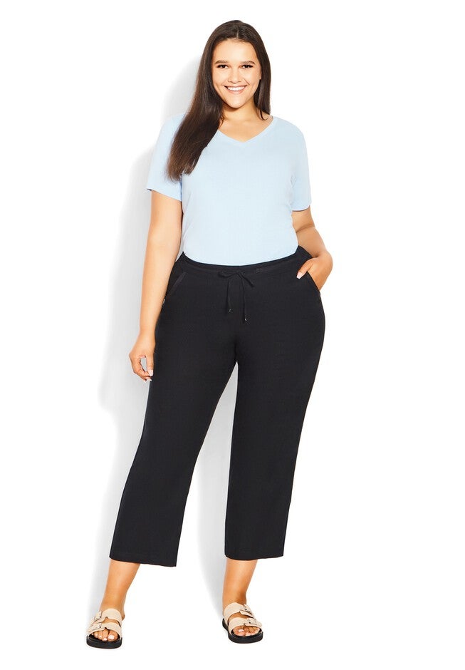 Linen Trouser, BLACK, hi-res image number null