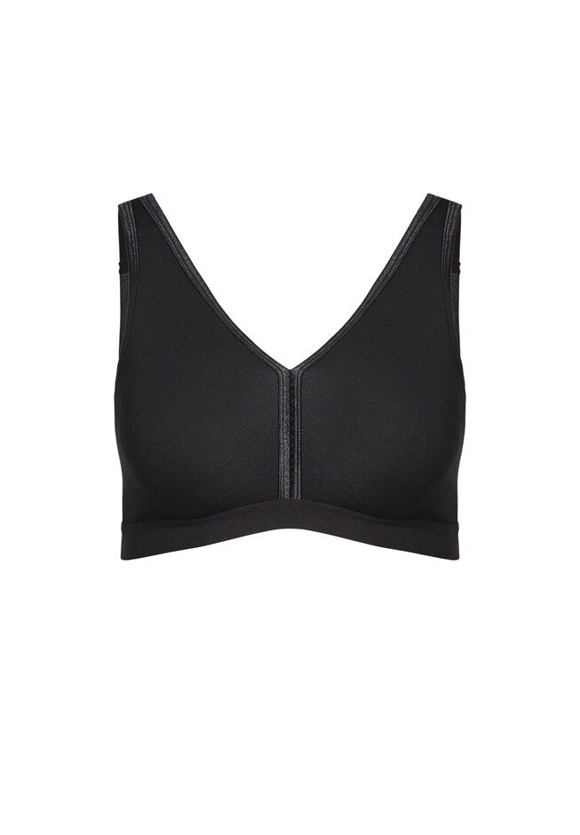Basic Cotton Bra, BLACK, alternate image number 2