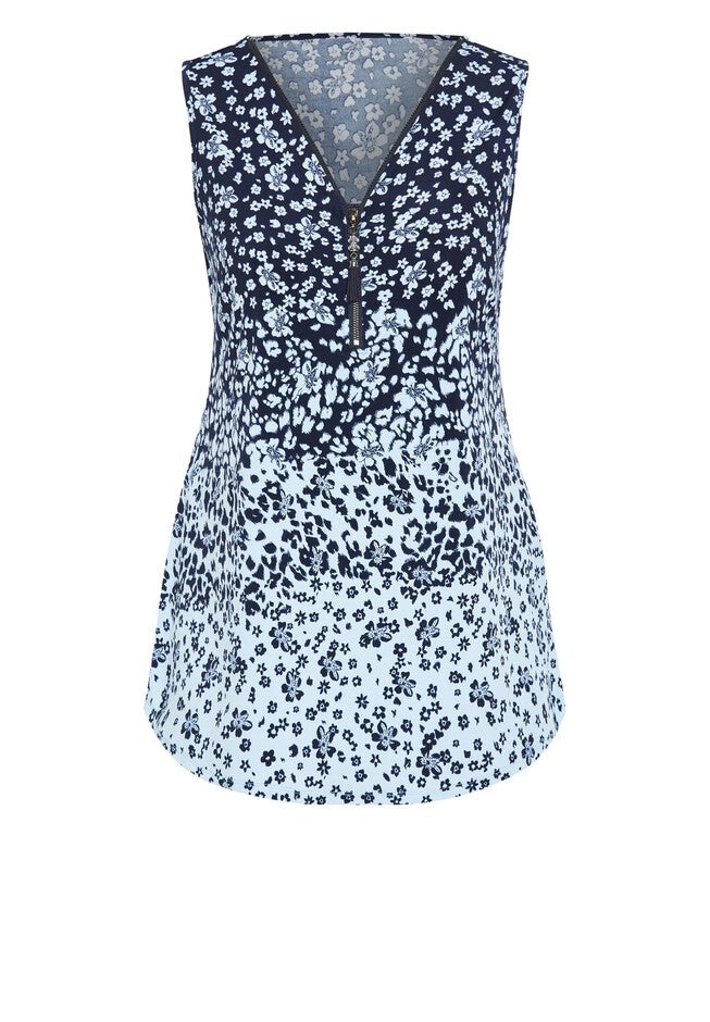 Liana Border Top, BLUES FLORAL ANIMAL, alternate image number 4