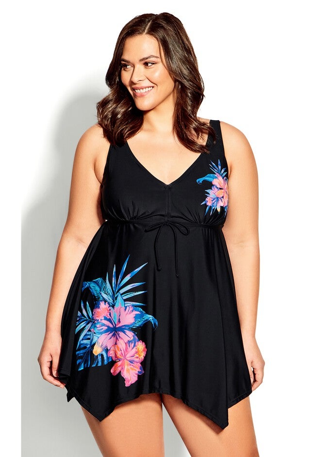 Sharkbite Print Swim Dress, BELIZE, alternate image number null