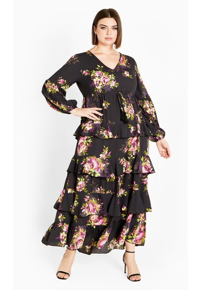 Violet Print Maxi Dress, VIOLET BLOOM, on-hover image number null