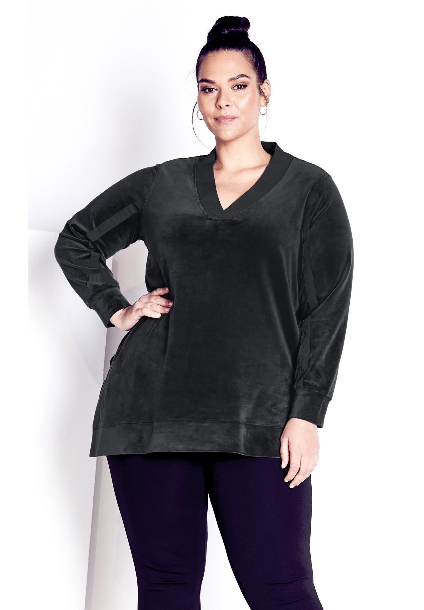 Velour Panel Top, SLATE, hi-res image number 0