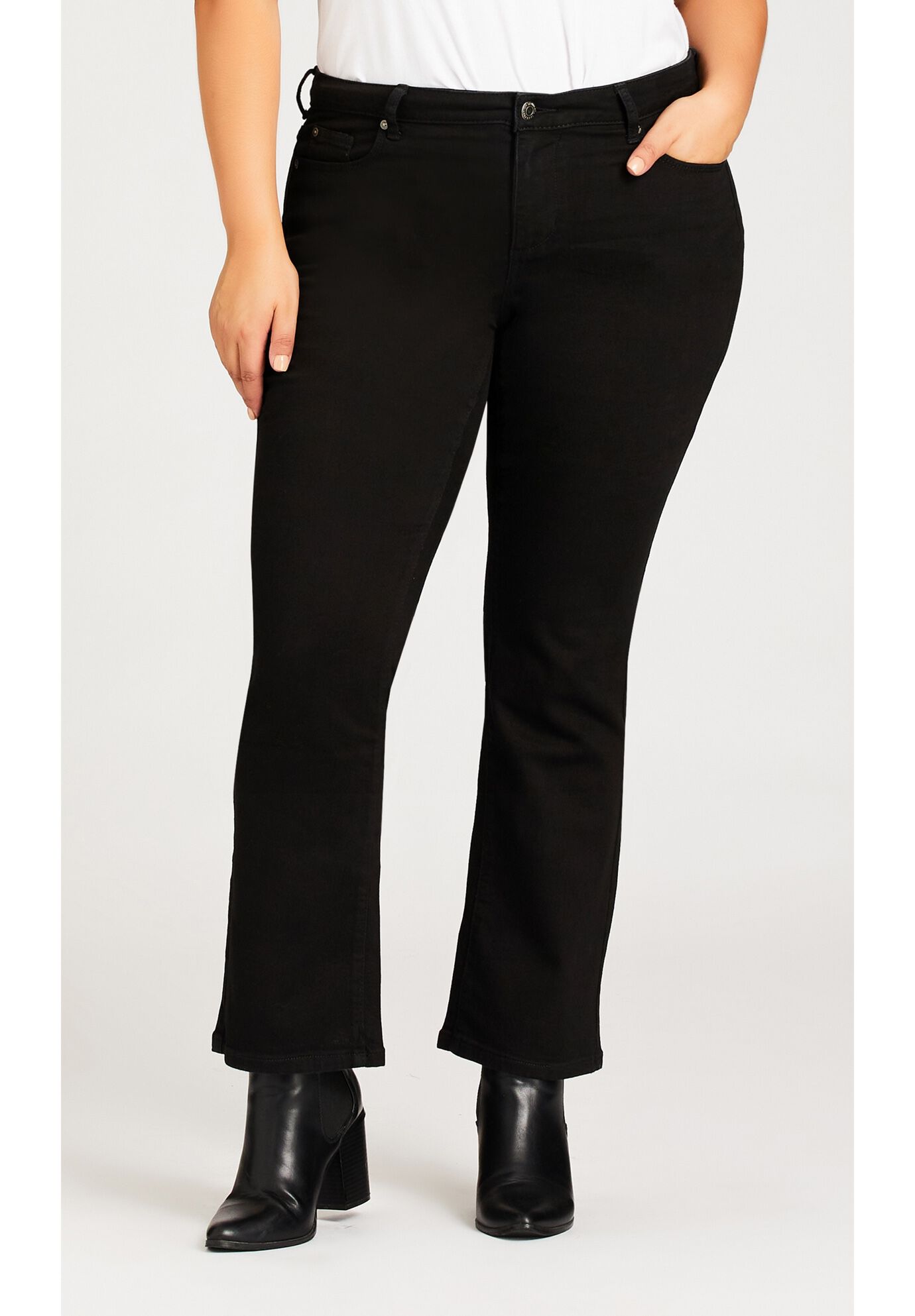 Glam Denim Woven Jean, BLACK, alternate image number 3