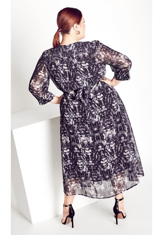 After Dark Print Dress, AFTER DARK, on-hover image number null