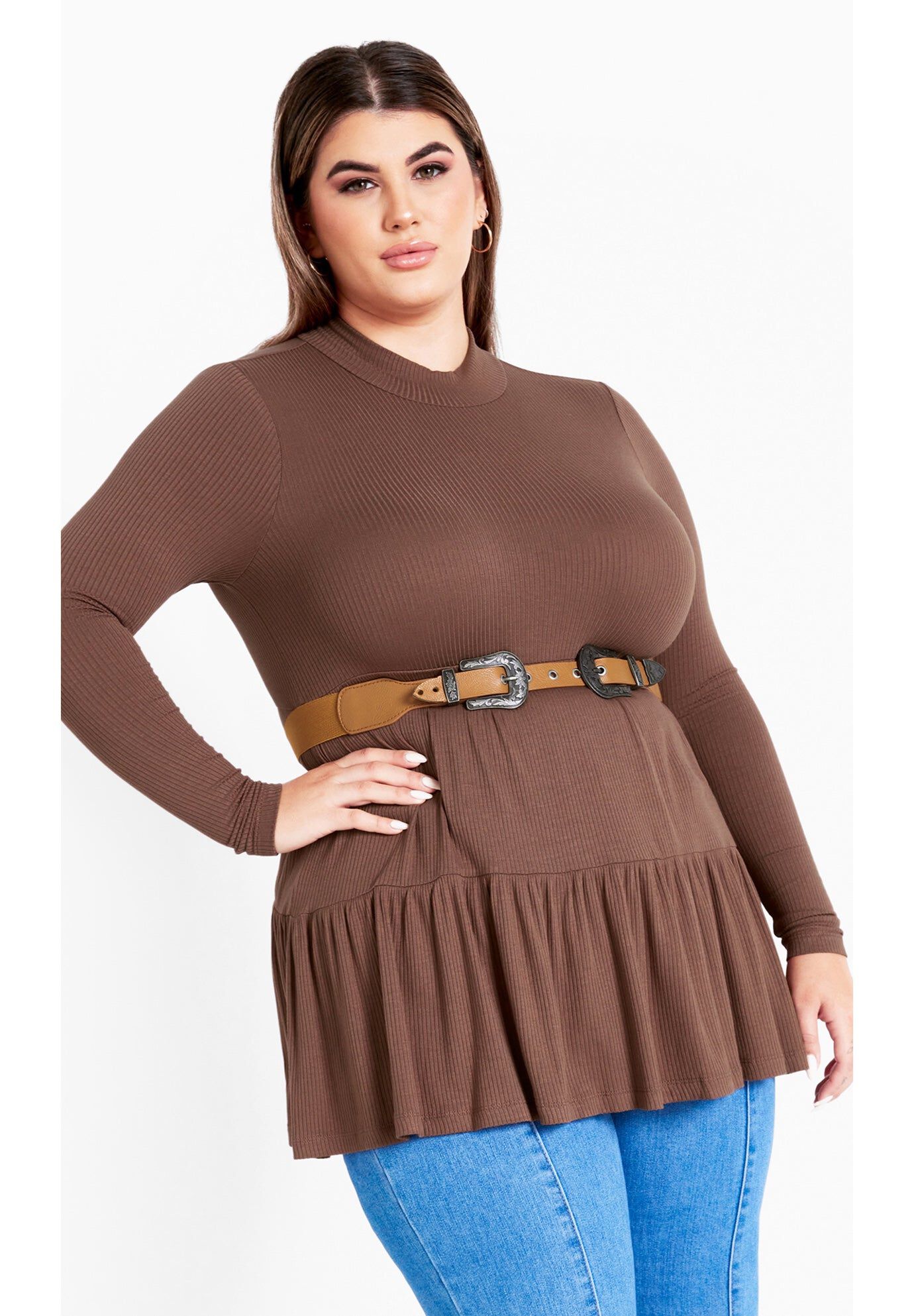 Lulu Tiered Tunic, CHOCOLATE, hi-res image number 0