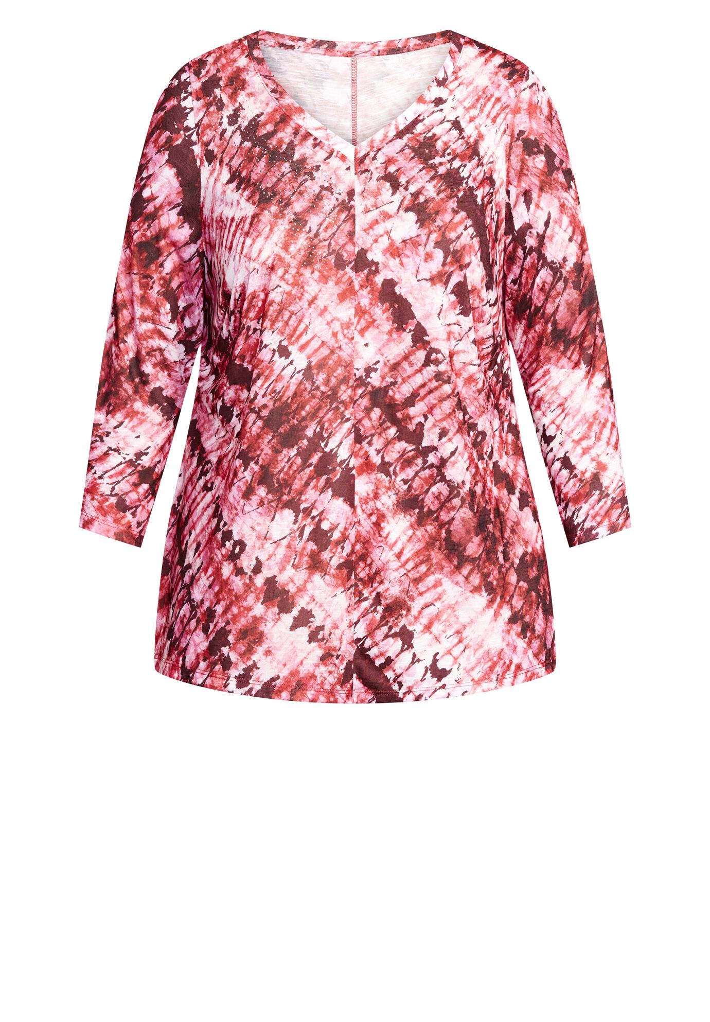 Tie Dye Print Top, PINK TRIBE TIE DYE, alternate image number 2