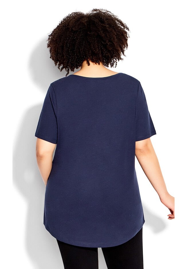 Split Neck Top, NAVY, on-hover image number 1
