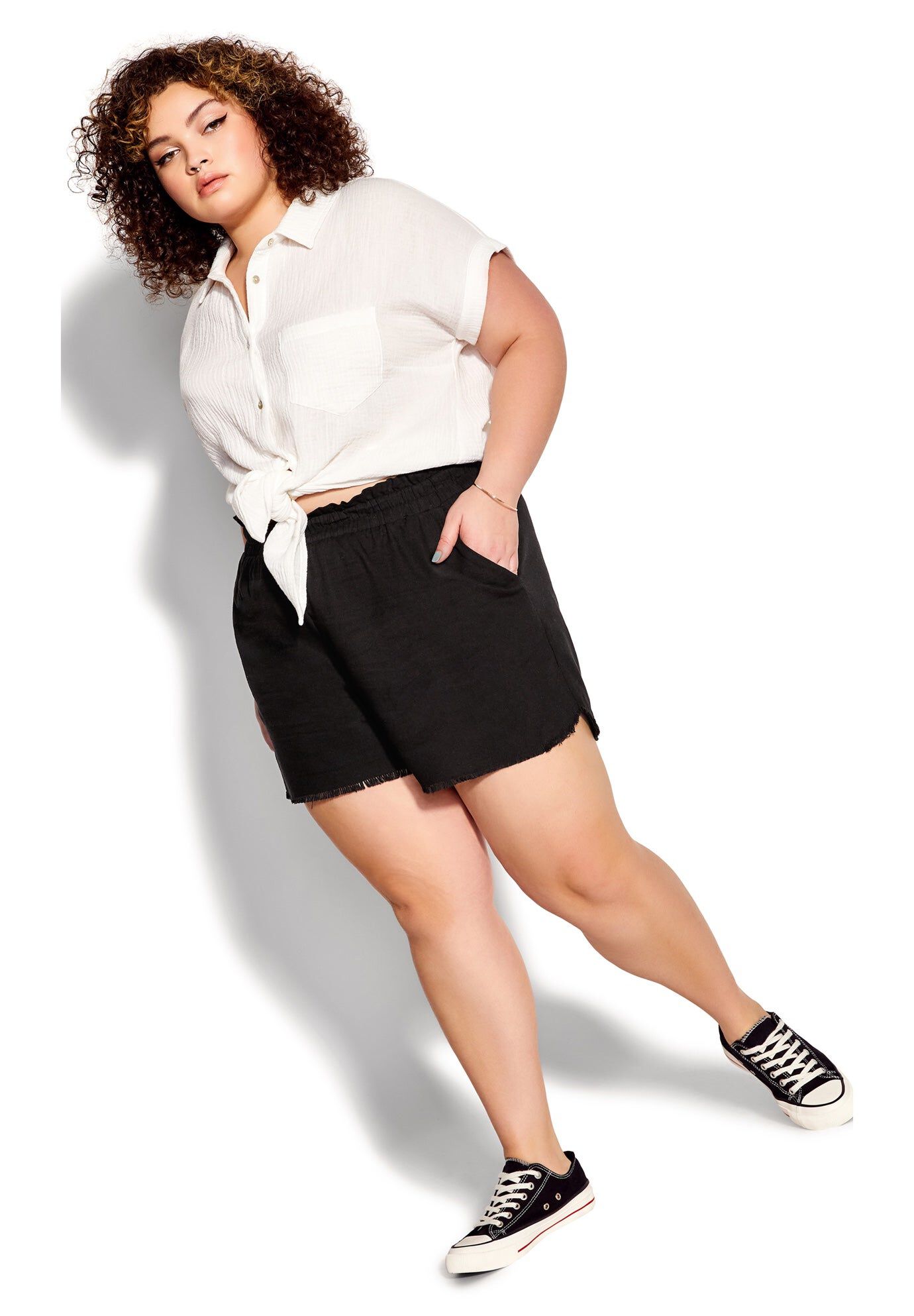 Remi Fray Hem Short, BLACK, hi-res image number 0