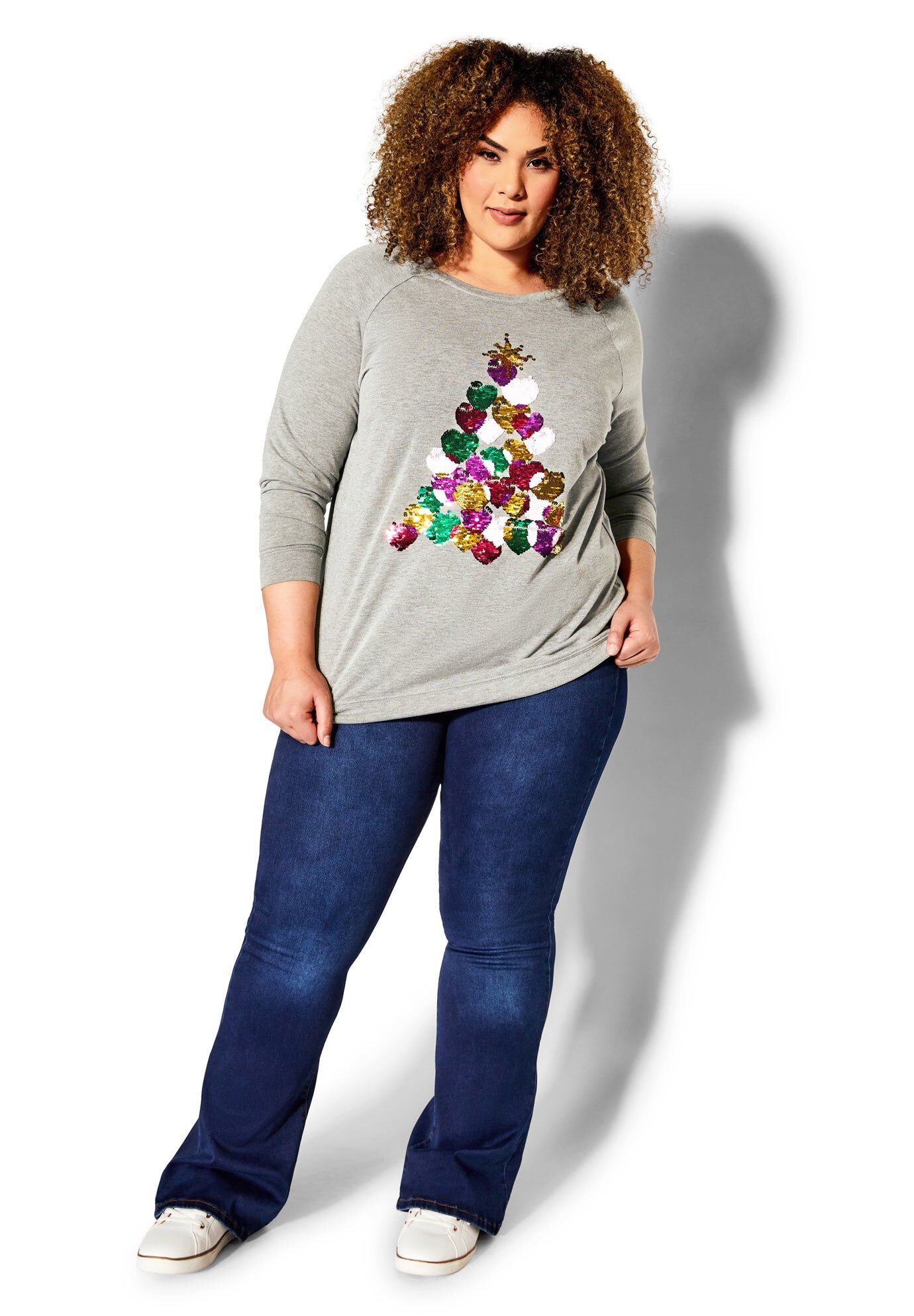 Sequin Tree Top, GREY MARLE, hi-res image number 0