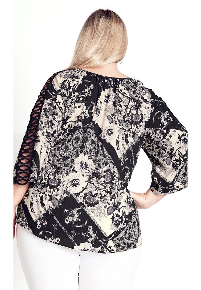 Emmeline Print Top, EFFORTLESS PATCH, on-hover image number 1