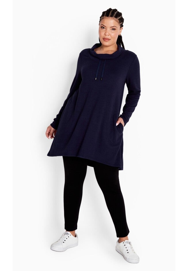 Long Sleeve Winnie Tunic, NAVY, on-hover image number null