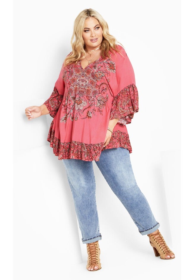 Frankie Frill Tunic, ROSE PAISLEY, alternate image number null
