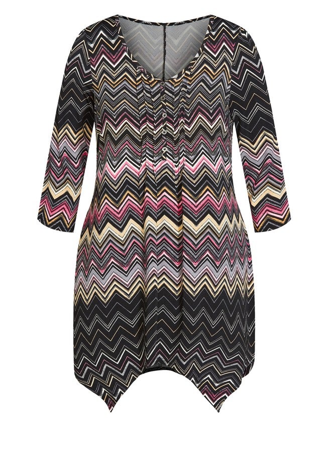 Holly Hanky Hem Print Tunic, RHYTHM, alternate image number 2