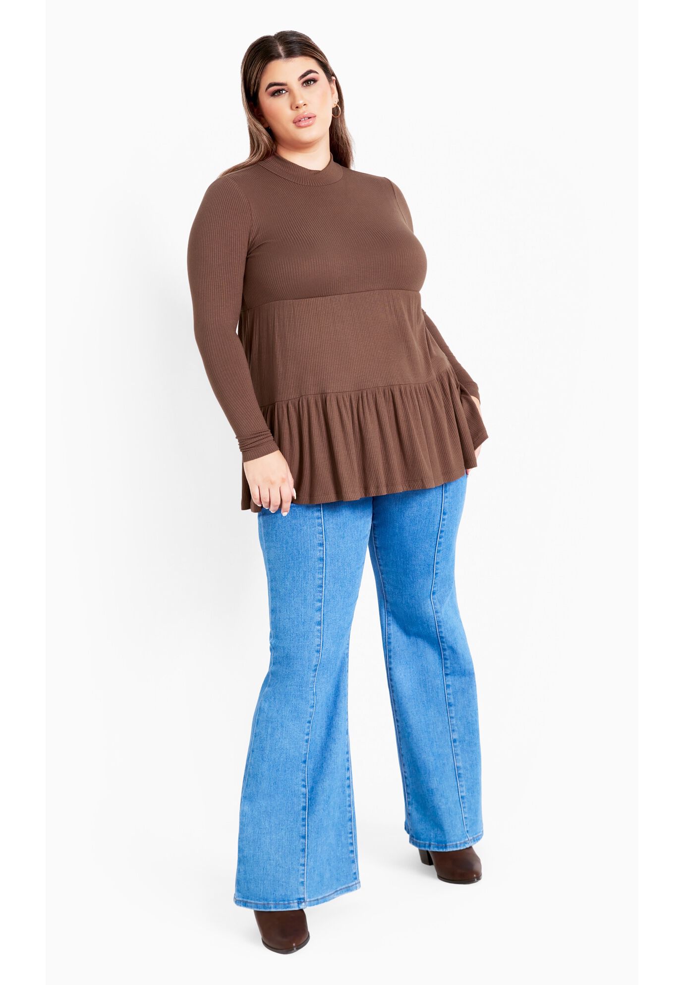 Lulu Tiered Tunic, CHOCOLATE, alternate image number 2
