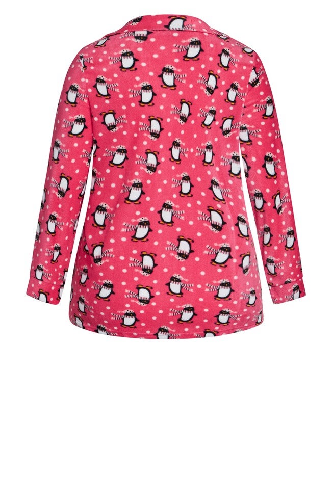 Penguin Button Fleece Sleep Top, PENGUIN PRINT, alternate image number 4