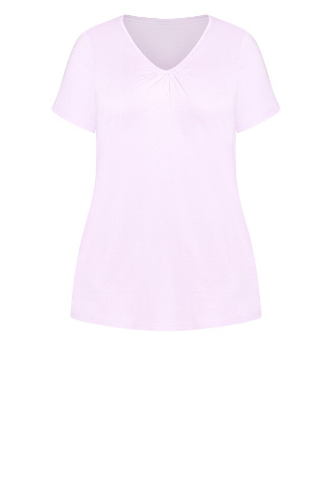 Cotton Gather V Top, LILAC, alternate image number null