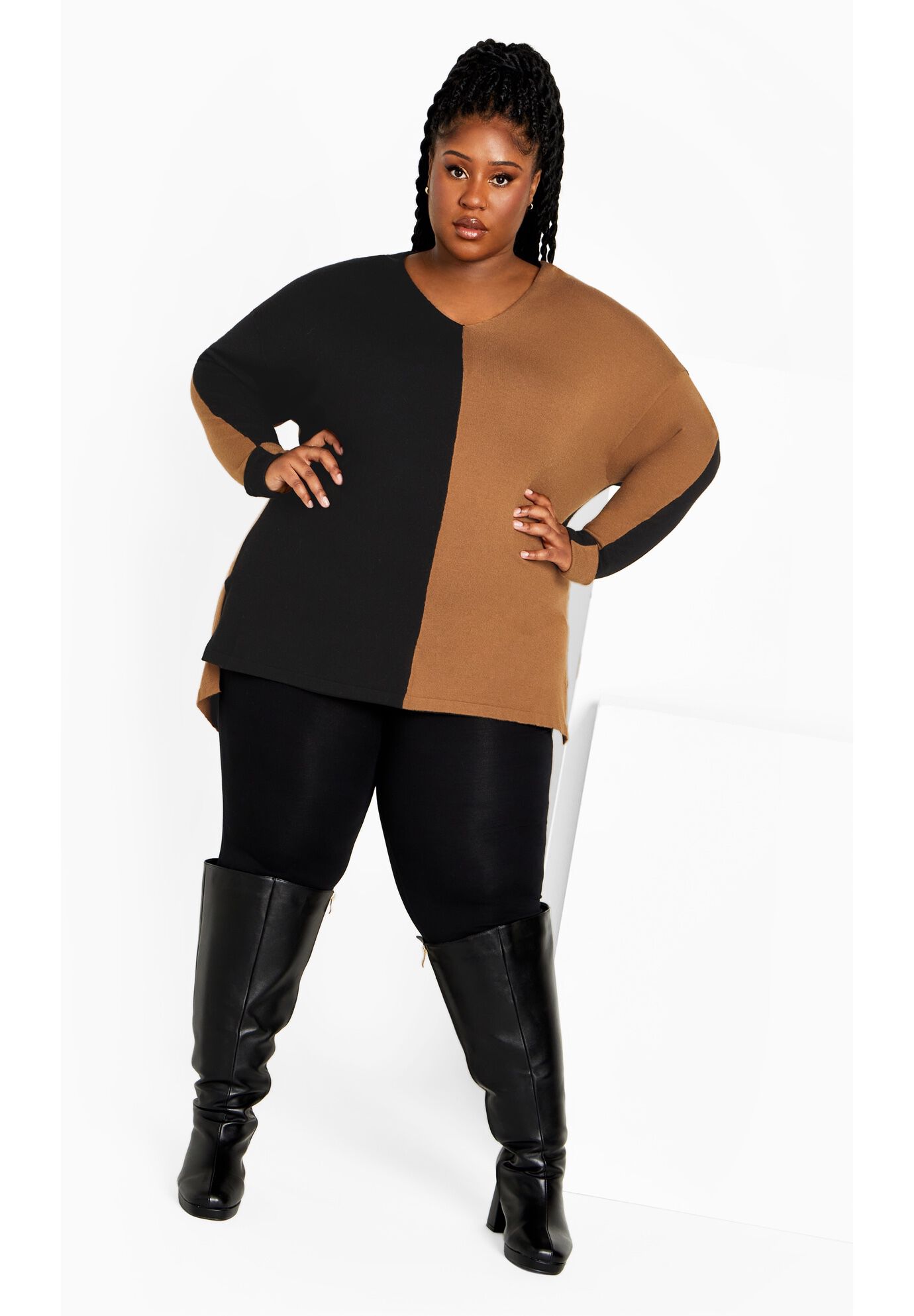Splice It Sweater, BLACK TOFFEE, alternate image number 2
