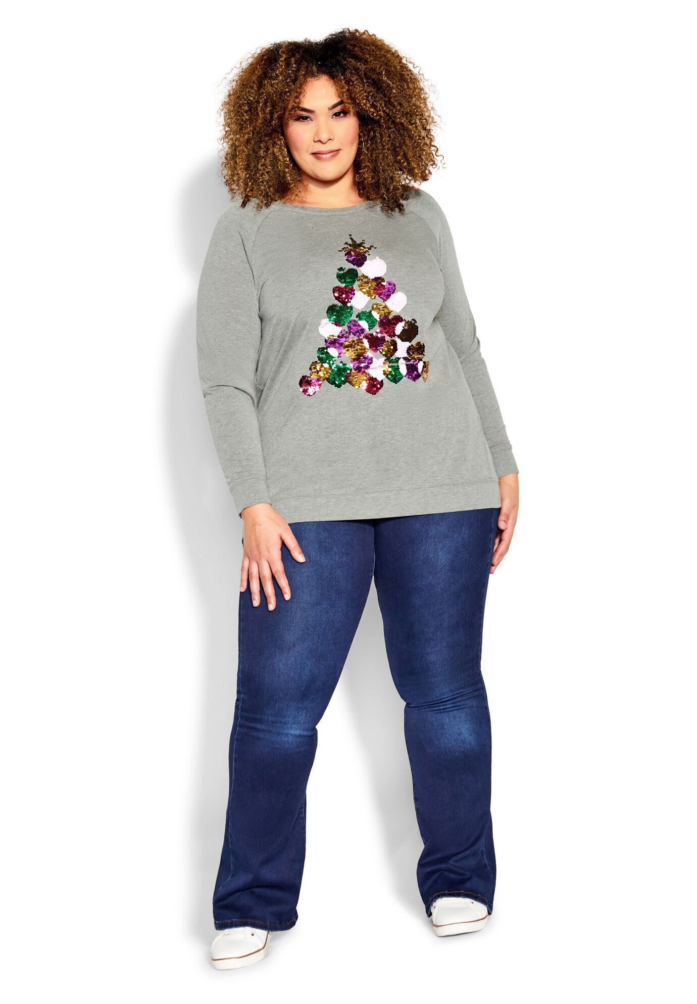 Sequin Tree Top, GREY MARLE, alternate image number 4