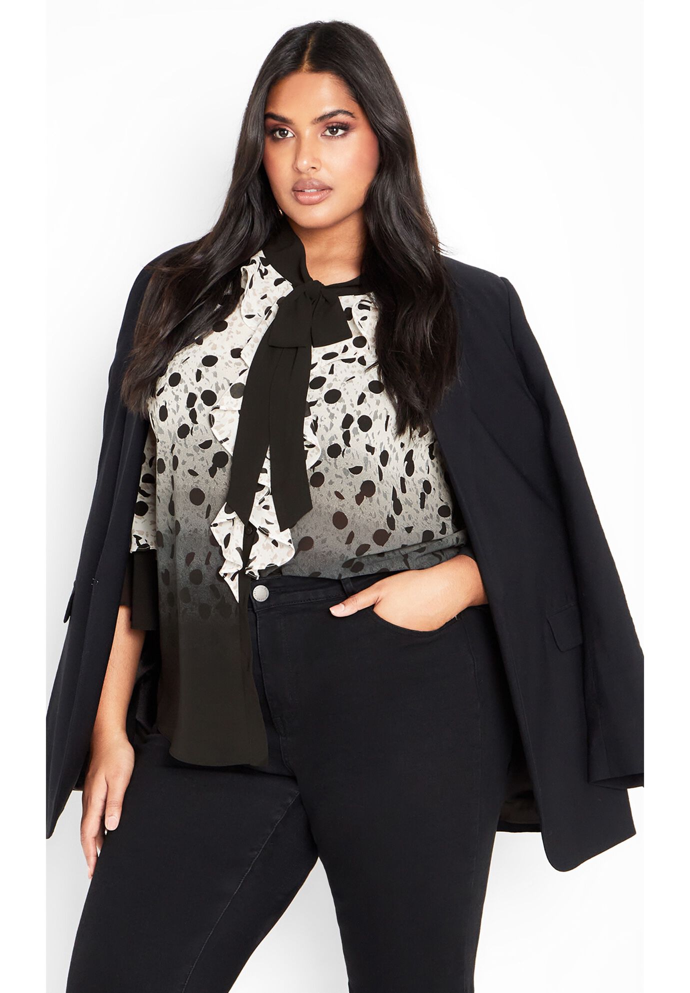 Cassie Frill Shirt, WHITE NOISE, alternate image number 2