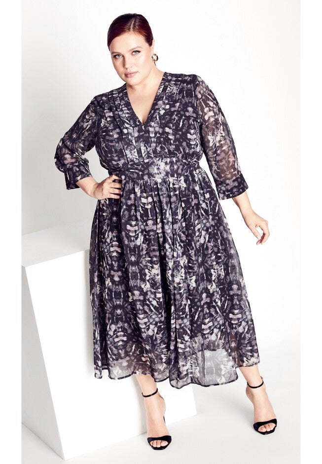 After Dark Print Dress, AFTER DARK, hi-res image number null