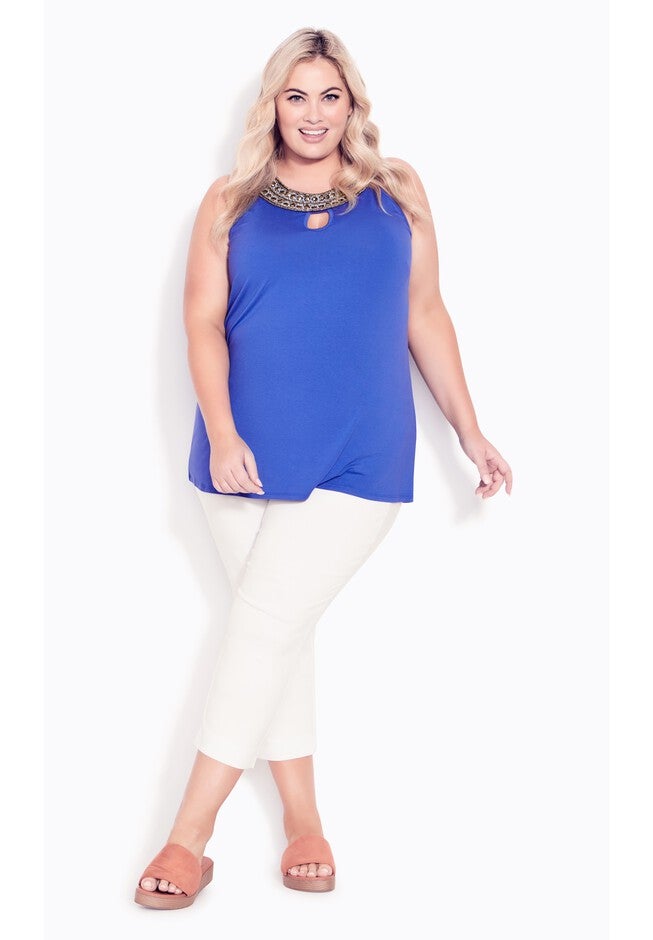 Nadia Beaded Top, DAZZLING BLUE, on-hover image number 1