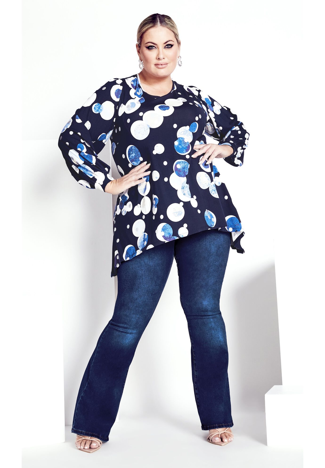 Noelle Foil Tunic, RIVIERA TIE DYE, alternate image number 4