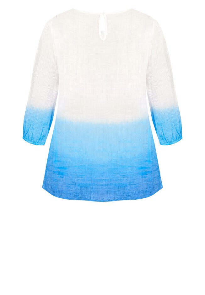 Gemma Lace Top, IVORY BLUE, alternate image number 5