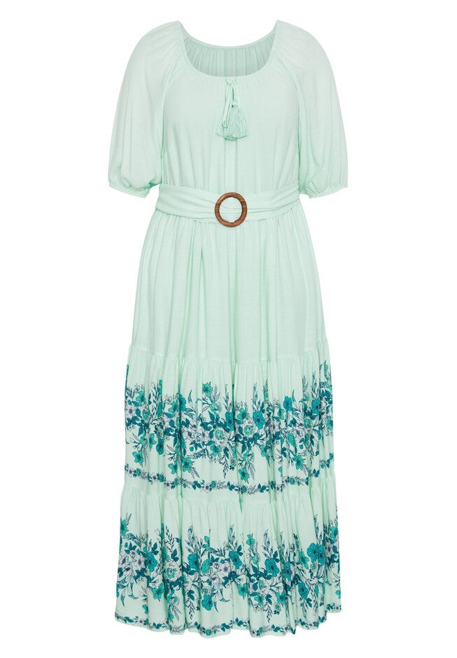 Angel Tiered Maxi Dress, MINT SUMMER BORDER, alternate image number null