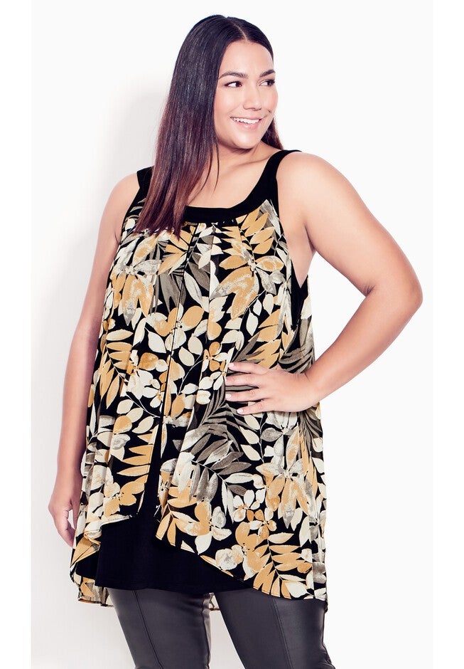 Exotic Overlay Tunic, IVORY TROPICS, hi-res image number 0