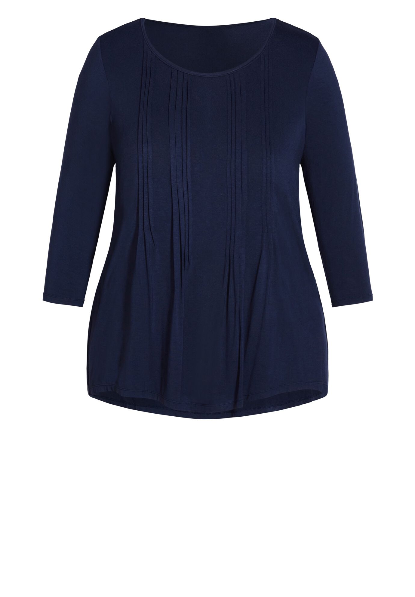 Milly Pleat Plain Top, NAVY, alternate image number 2