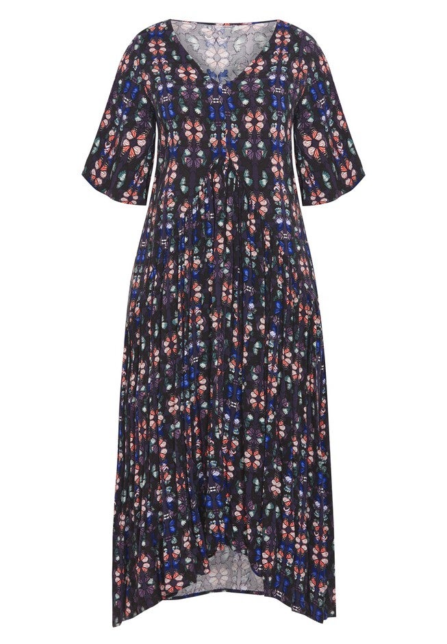 Val Print Dress, BUTTERFLY PAIR, alternate image number null