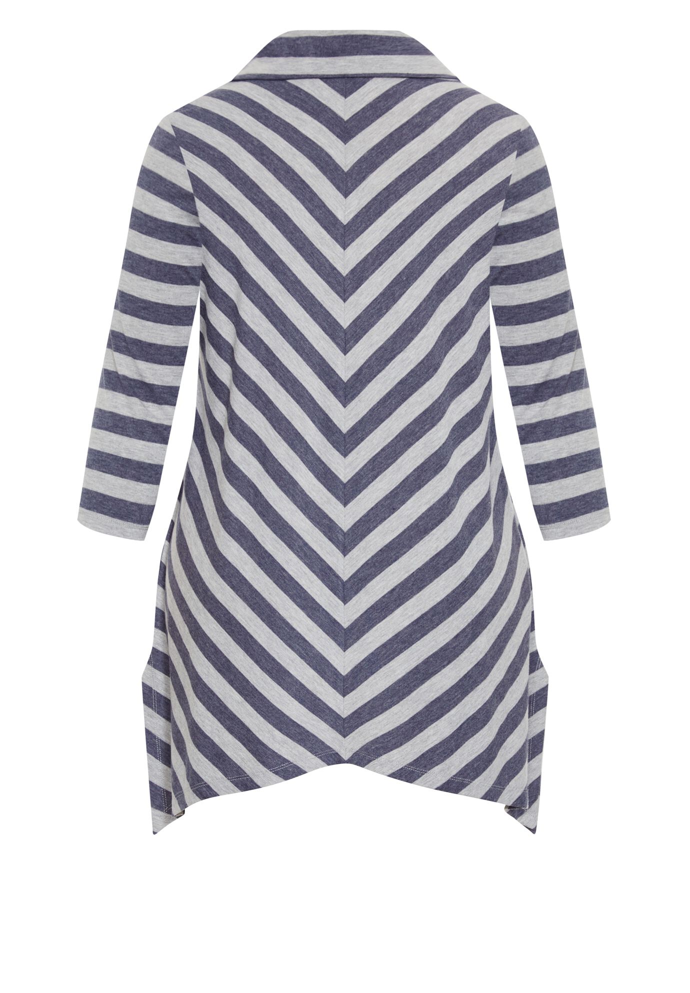 Emily Panel Stripe Tunic, DENIM GREY MARLE, alternate image number 4