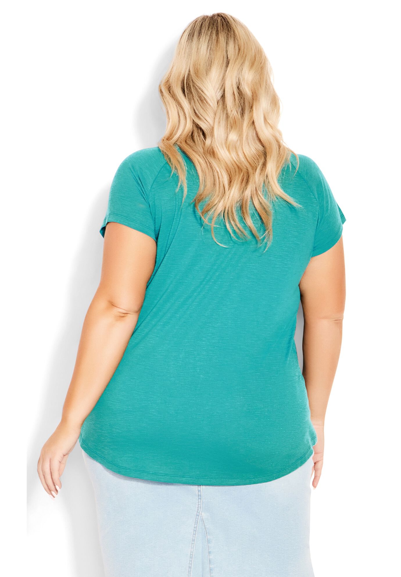 3 Bar V-Neck Top, JADE JARGON, on-hover image number 1