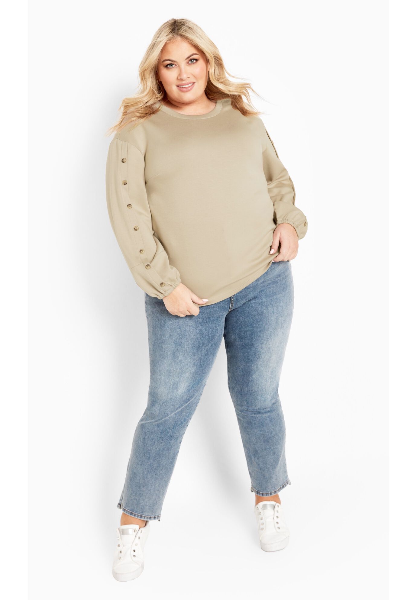 Elena Button Top, BUFF, alternate image number 2