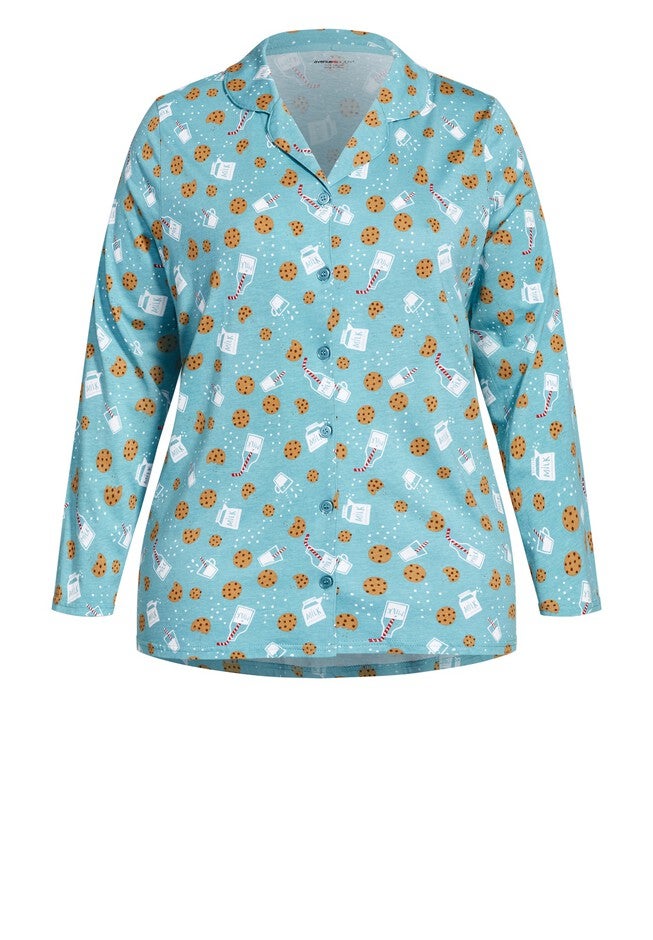 Button Through Sleep Top, COOKIE PRINT, alternate image number 2