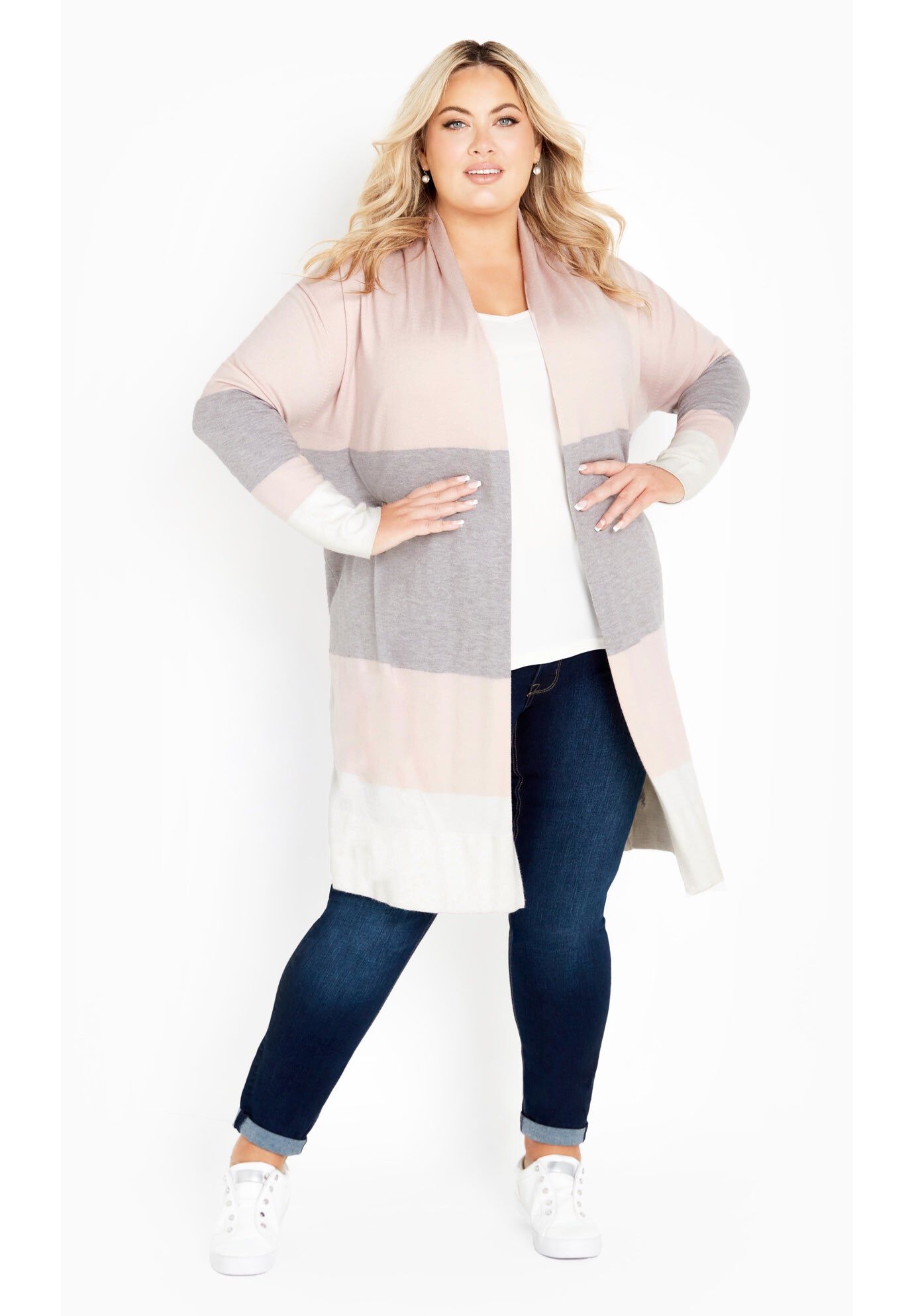 Keelyn Colorblock Cardigan, BLUSH, hi-res image number 0