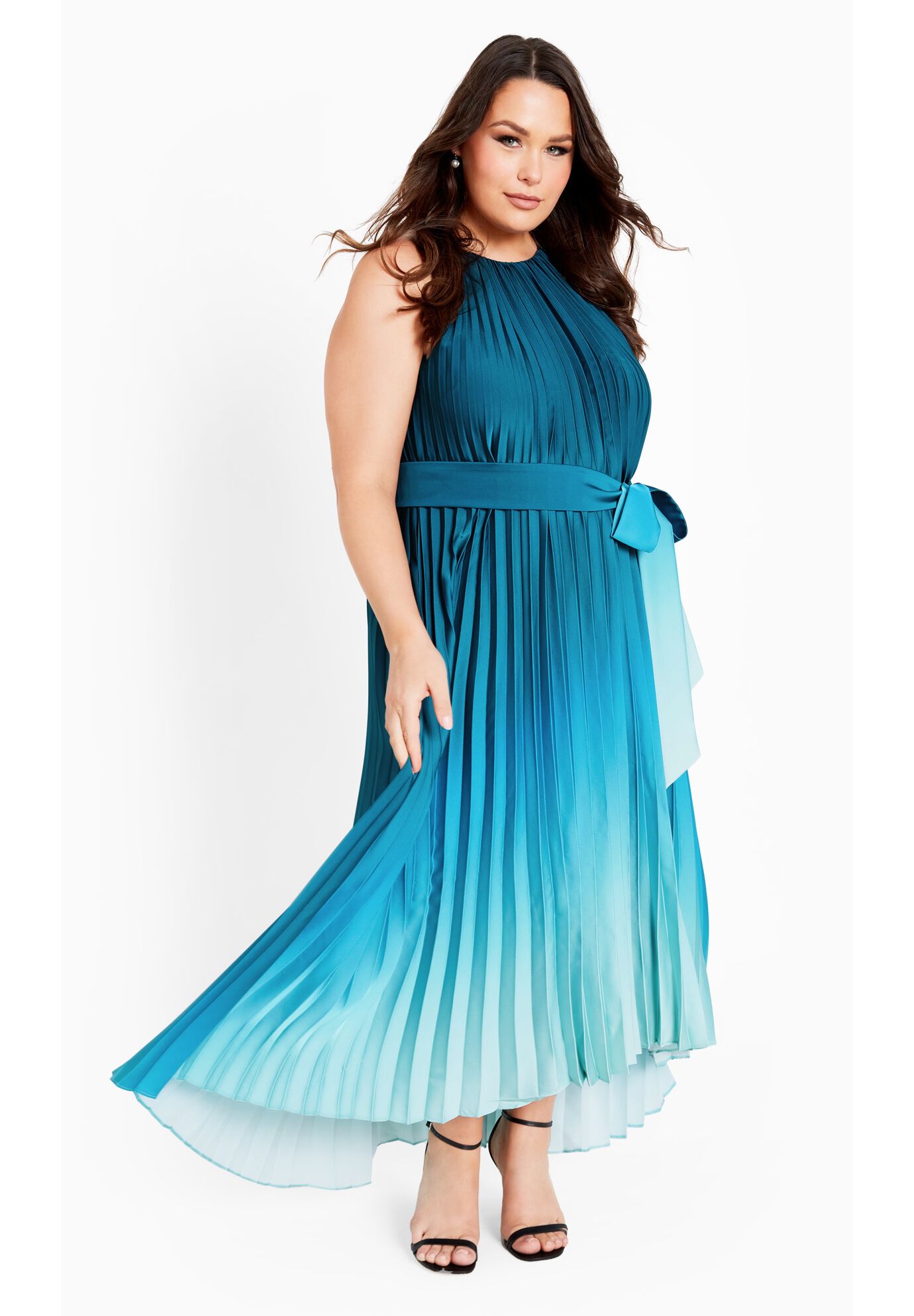 Demi Ombre Dress, TEAL OMBRE, on-hover image number 1