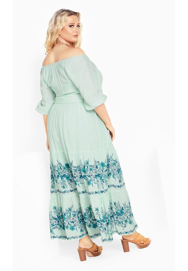 Angel Tiered Maxi Dress, MINT SUMMER BORDER, alternate image number null