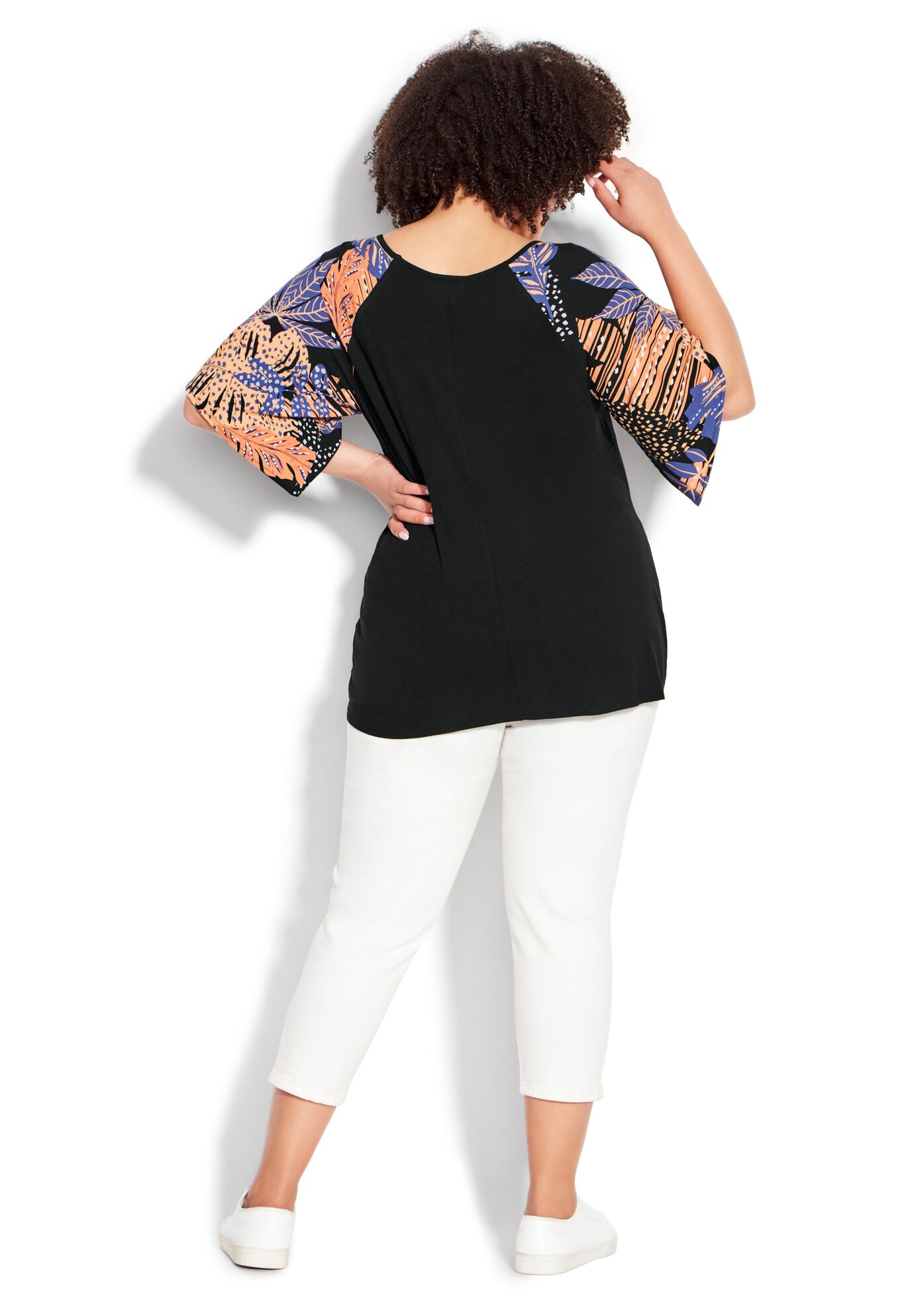 Gretta Tie Front Top, SKYLIGHT PALM, alternate image number 3