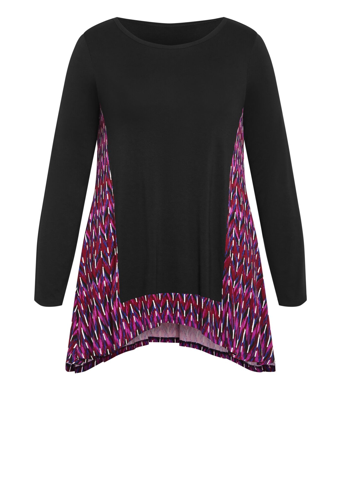 Elsa Print Tunic, BLACK BERRY CHEVRON, alternate image number 3