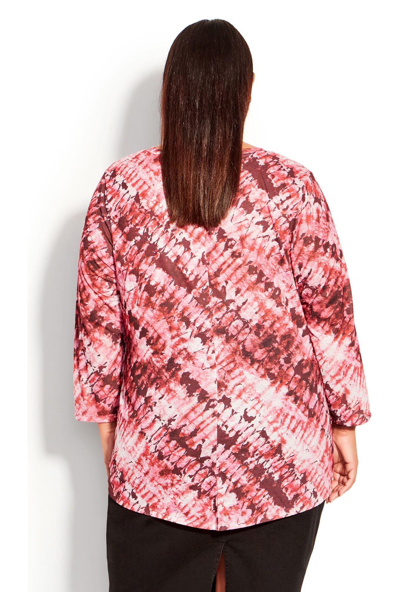 Tie Dye Print Top, PINK TRIBE TIE DYE, on-hover image number 1