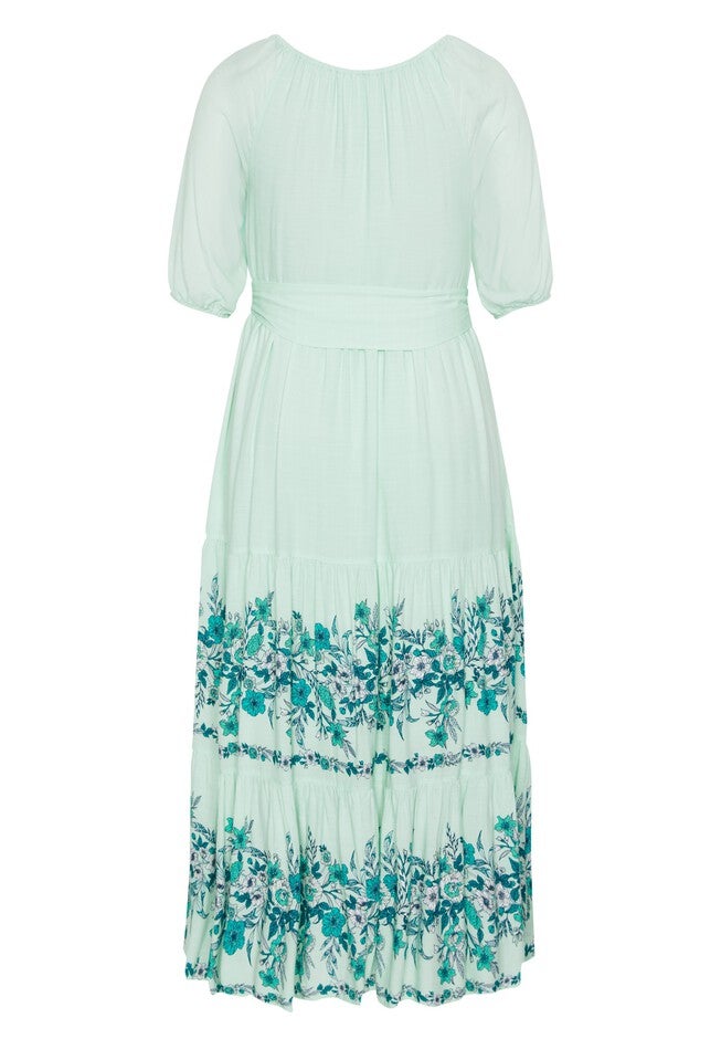 Angel Tiered Maxi Dress, MINT SUMMER BORDER, alternate image number null