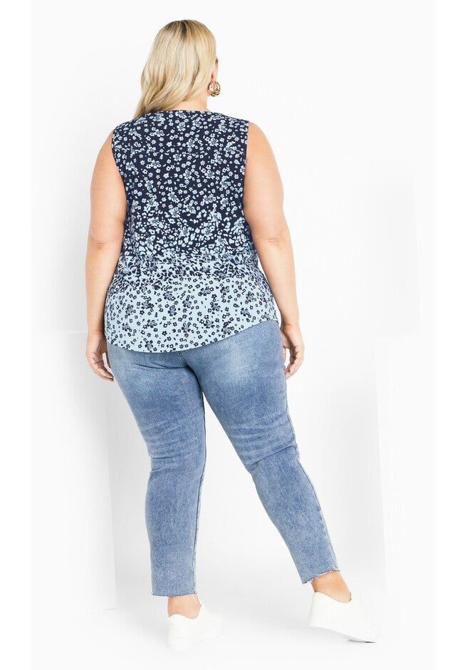 Liana Border Top, BLUES FLORAL ANIMAL, on-hover image number 1
