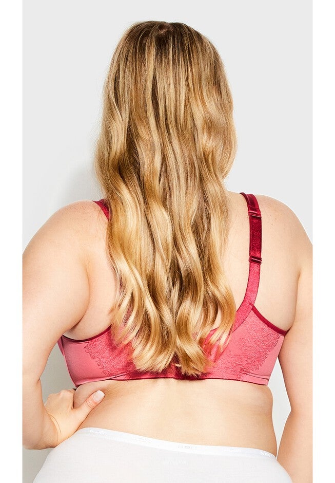 Lace Detail Underwire Bra, RED BUD, on-hover image number null