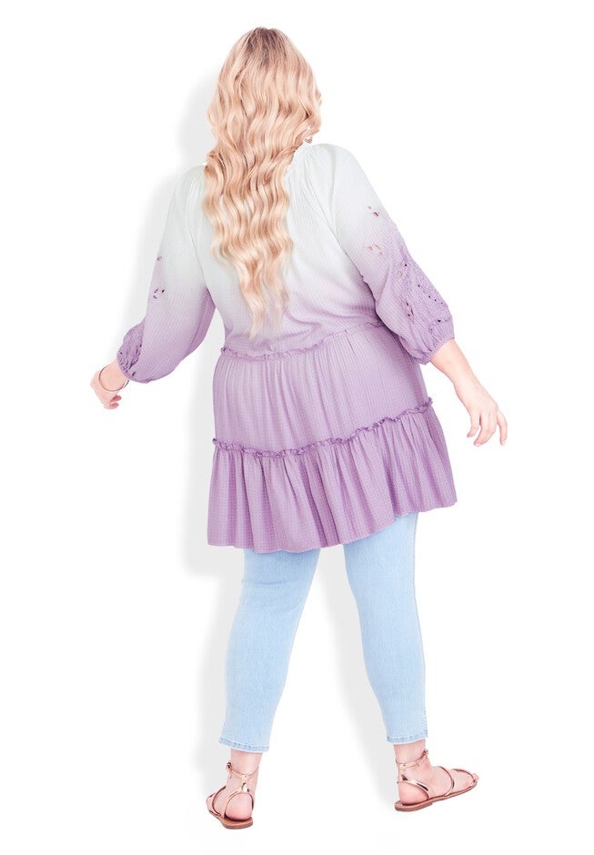 Clover Dip Dye Tunic, LAVENDER, alternate image number 2