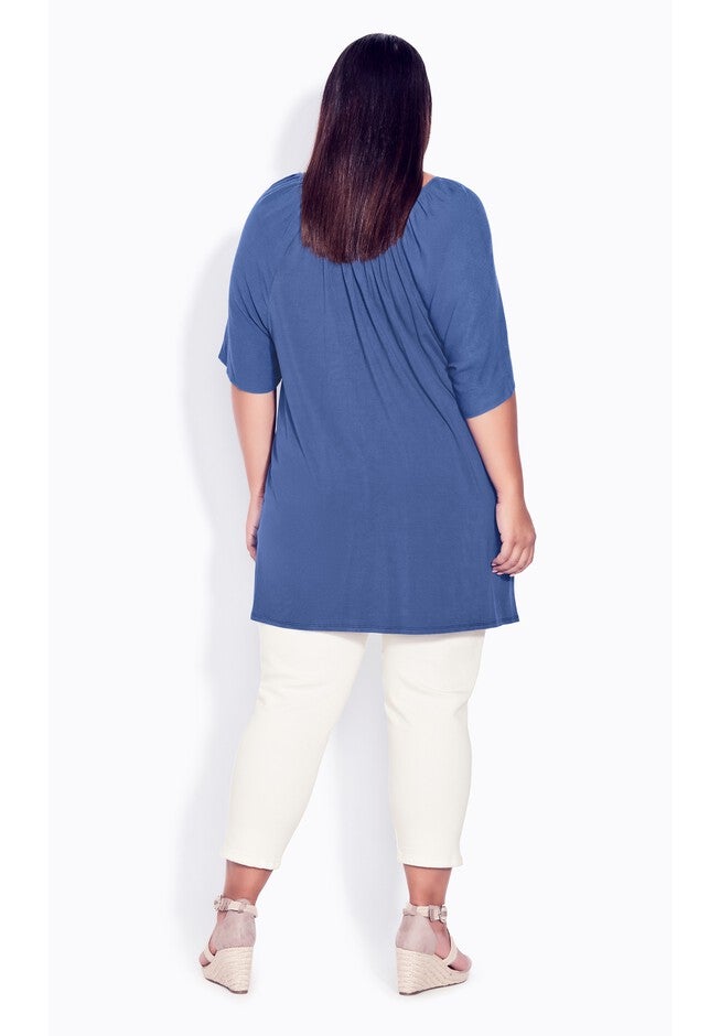 Payton Embroidered Top, DELFT BLUE, alternate image number 3