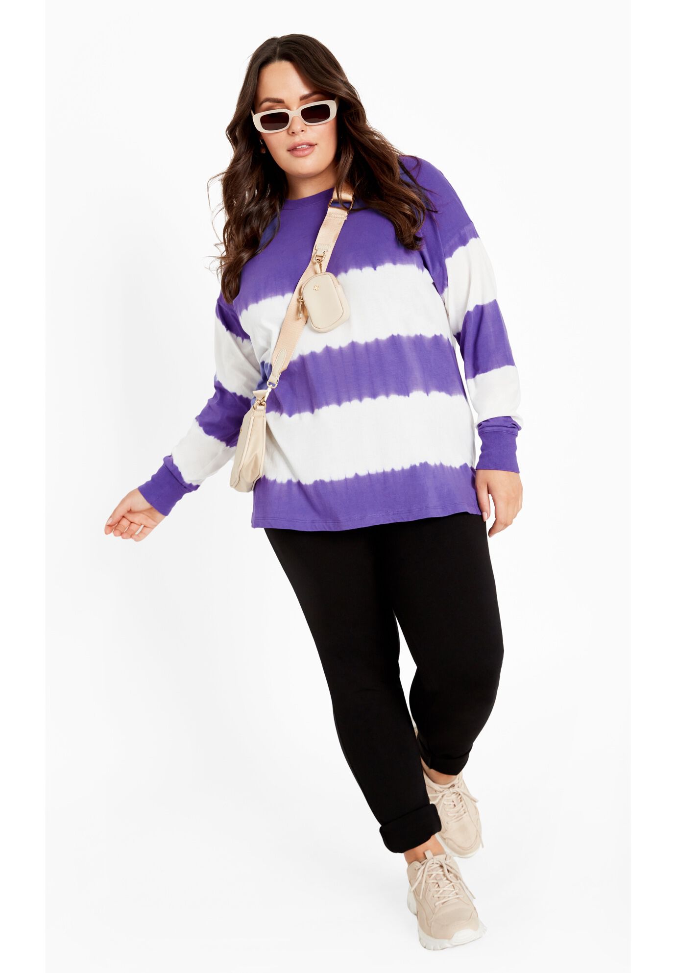 Talia Tie Dye Top, LILAC, alternate image number 3