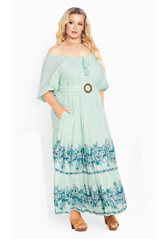 Angel Tiered Maxi Dress, MINT SUMMER BORDER, alternate image number null